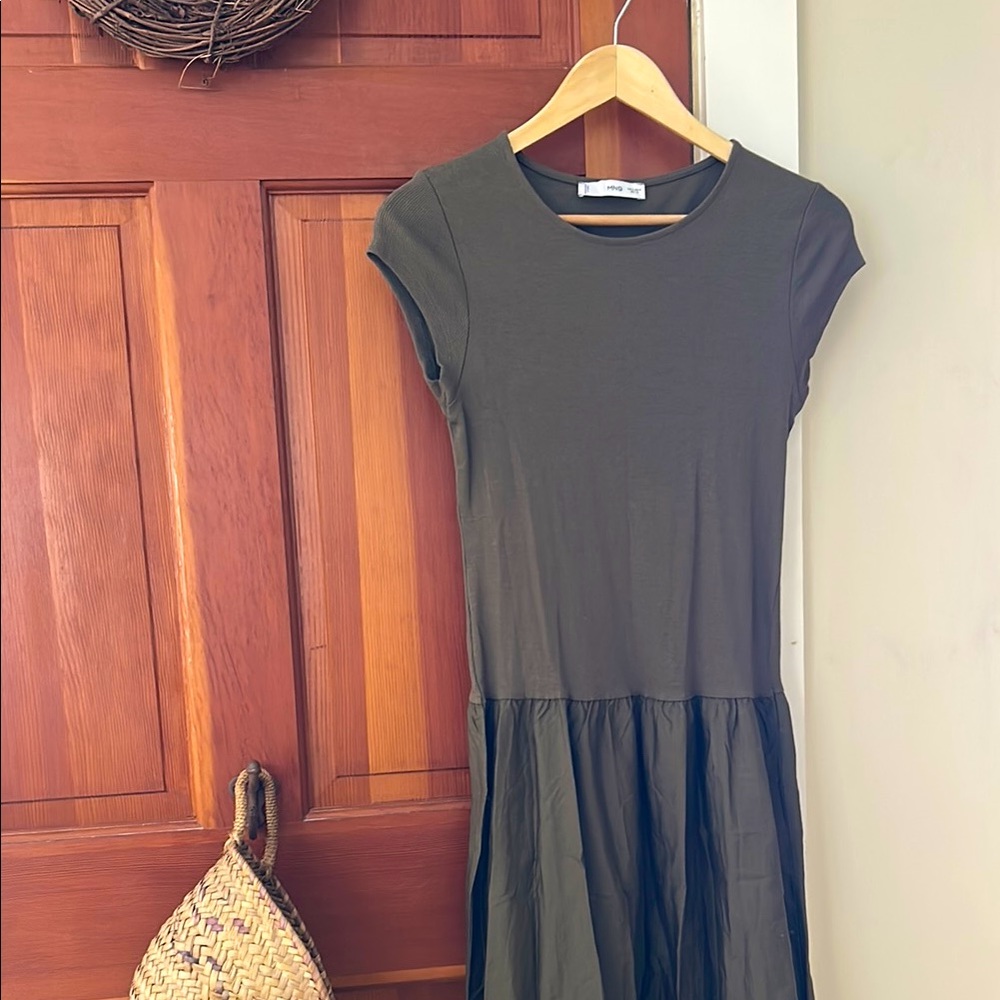 Mango Dark Olive Midi/Maxi Dress